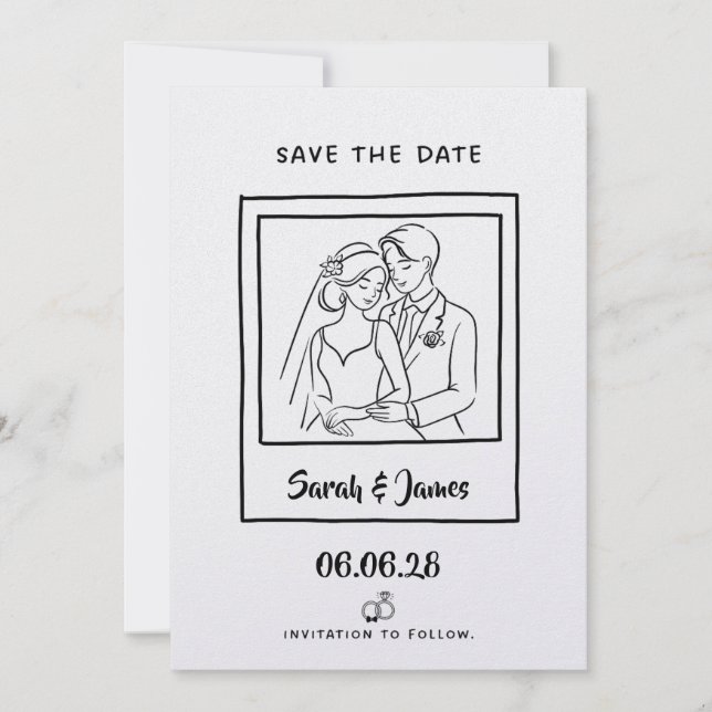 Customizable Save the Date  Bride groom (Front)