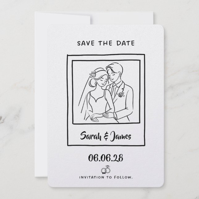 Customizable Save the Date  Bride groom (Front)