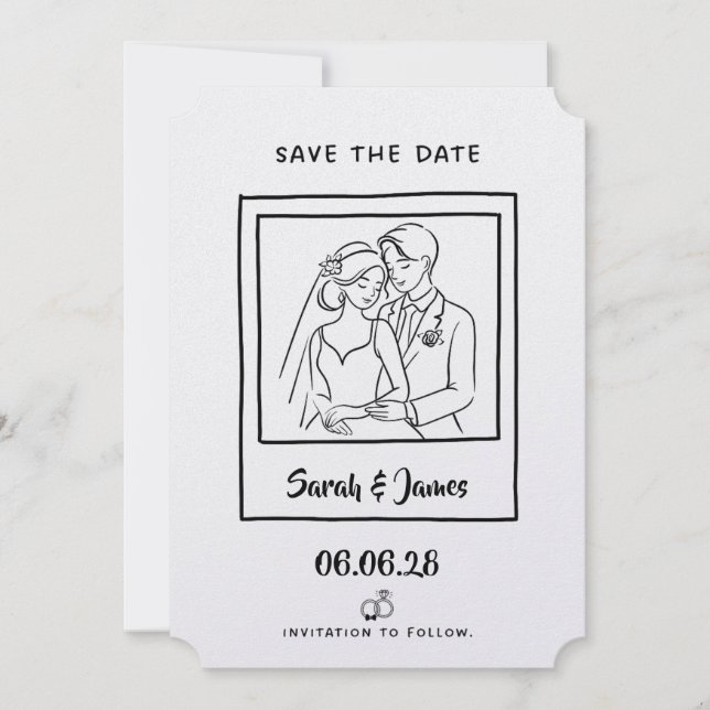 Customizable Save the Date  Bride groom (Front)