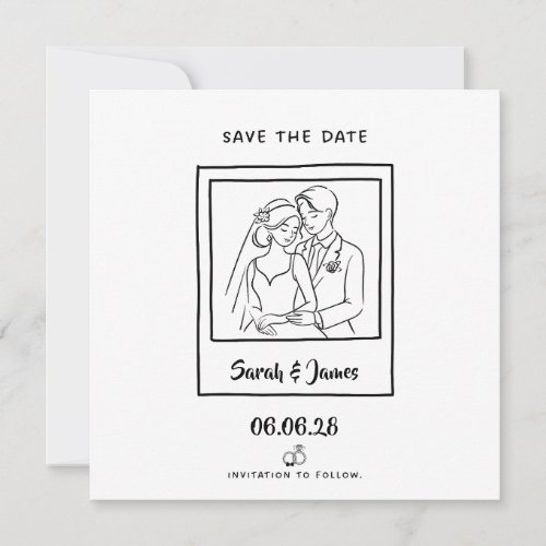 Customizable Save the Date Bride groom Invitation