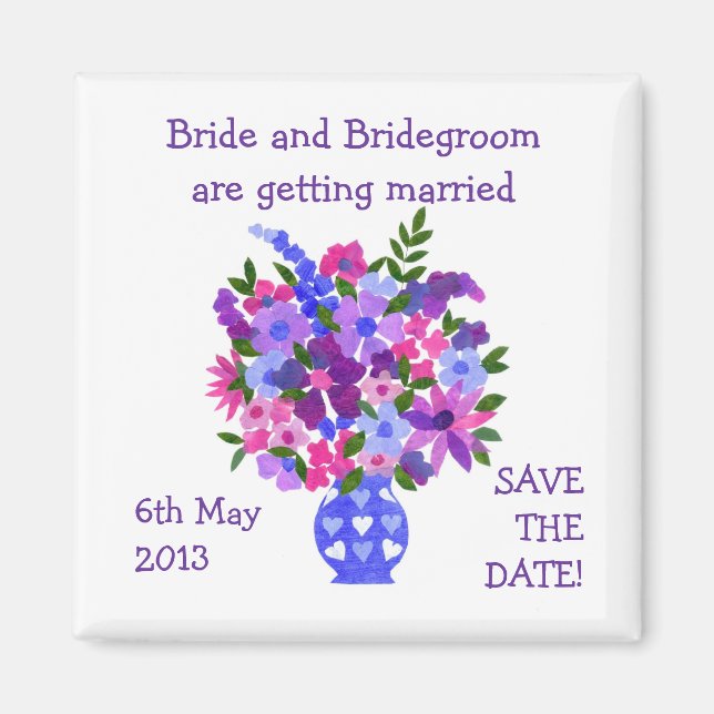 Customizable Save the Date Magnet, Bouquet Magnet (Front)