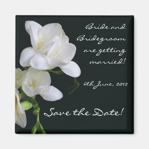 Customizable Save the Date Magnet, Freesias Magnet