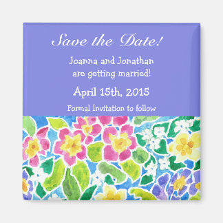 Customizable Save the Date Magnet, Primroses Magnet