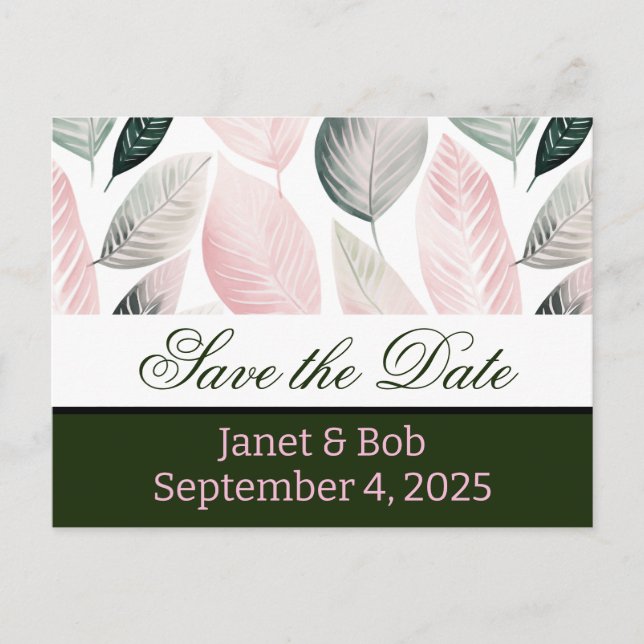 Customizable save the date postcard pinks (Front)