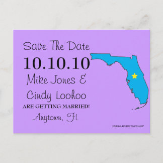 Customizable Save the Date State - FLORIDA Announcement Postcard