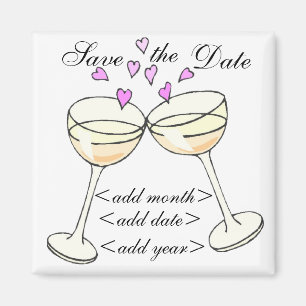 Customizable Save The Date Toast Magnet