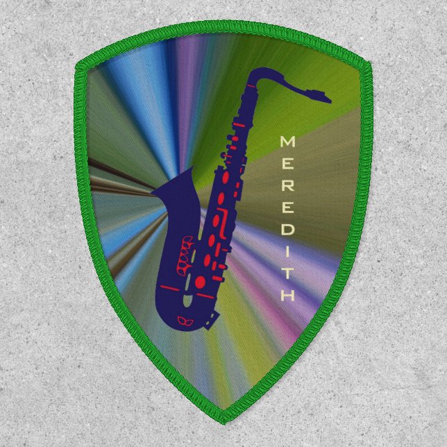 Customizable Saxophone Modern Musical Instrument Patch (Front)