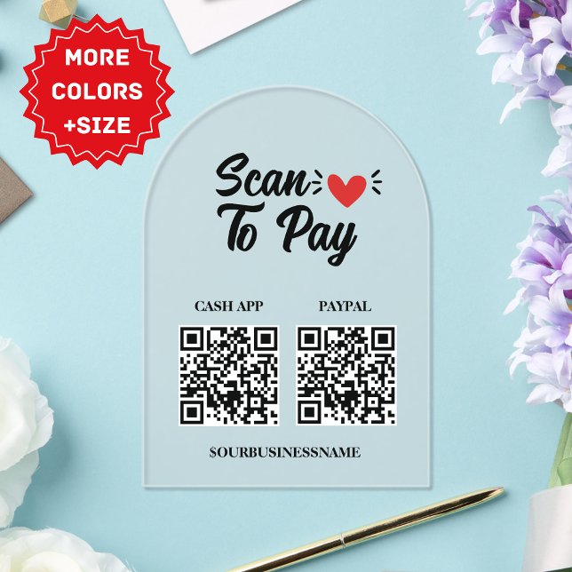 Customizable Scan to Pay Sign - Boost Your Small B Acrylic Invitations (Customizable Scan to Pay Sign - Boost Your Small B Acrylic Invitations)