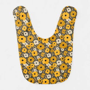 Customizable Scandinavian Doodle flower Baby Bib