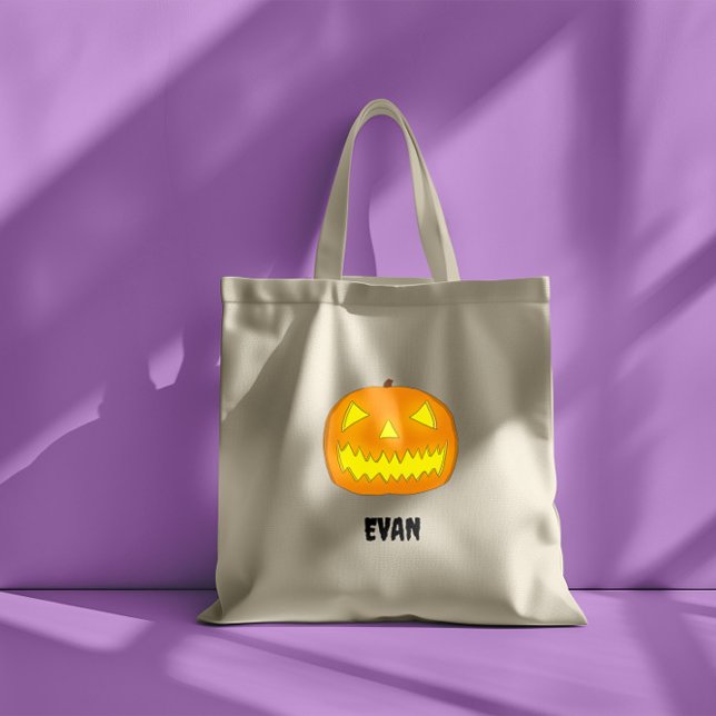 Customizable Scary Jack-O-Lantern Tote Bag (Creator Uploaded)