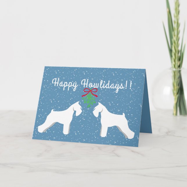 Customizable Schnauzer Holiday Card (Front)
