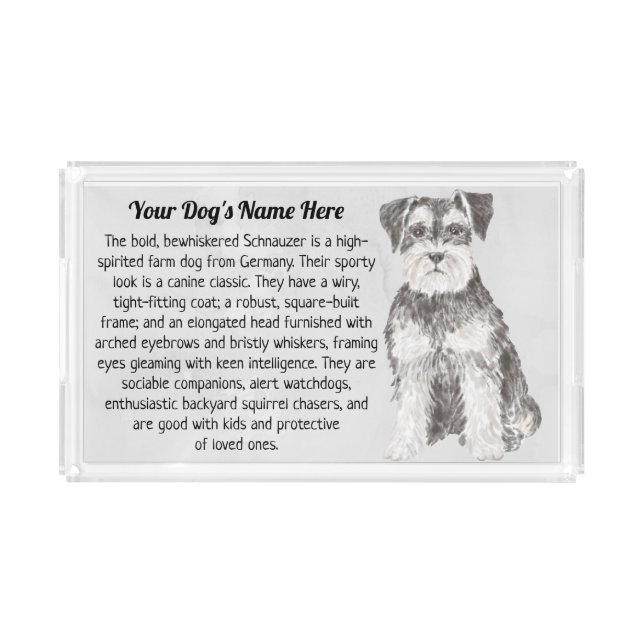 Customizable Schnauzer serving tray (Front)
