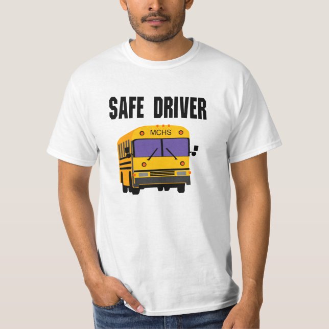 Customizable School Bus Driver T Shirt (Front)