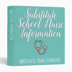 Customizable School Nurse Sub Binder