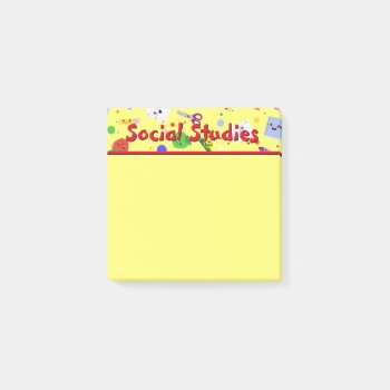 Customizable School Social Studies Post-it Notes by Customizables at Zazzle
