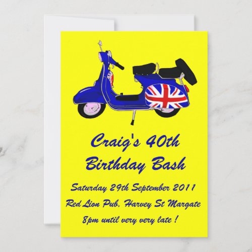 Customizable Scooter Boy Birthday invite