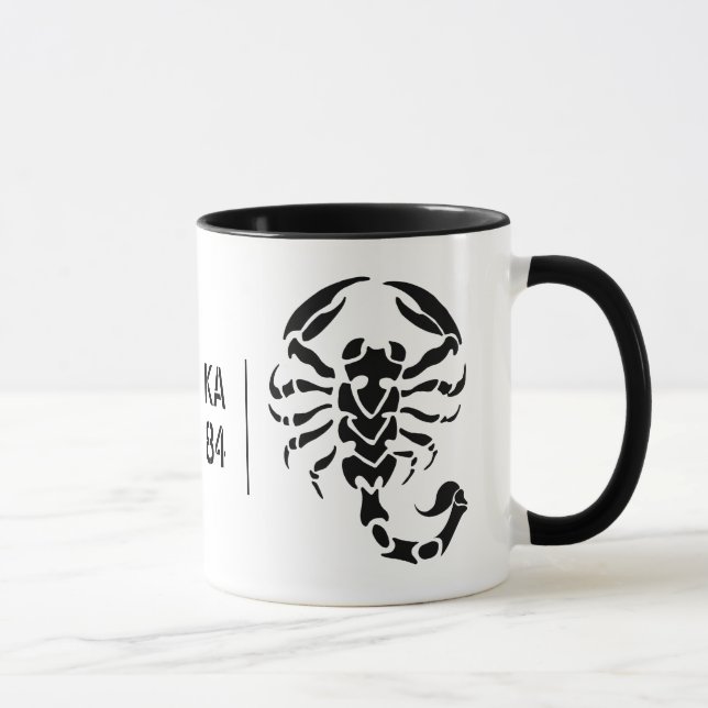 Customizable - Scorpion and Your Initials Mug. Mug (Right)