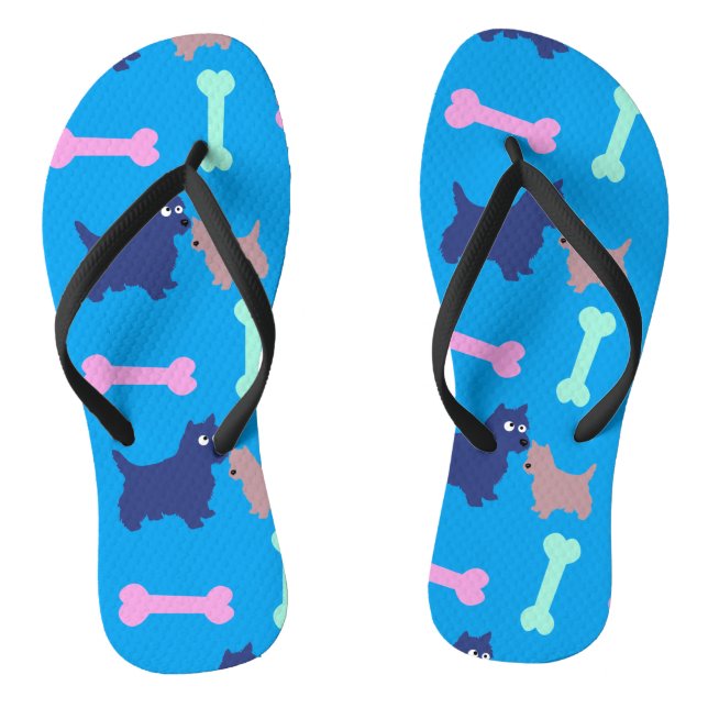 Customizable Scottish Terrier Puppy Choose Color 2 Flip Flops (Footbed)