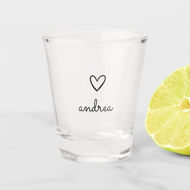 Customizable Script Text Create Your Own Shot Glas Glass (Front)