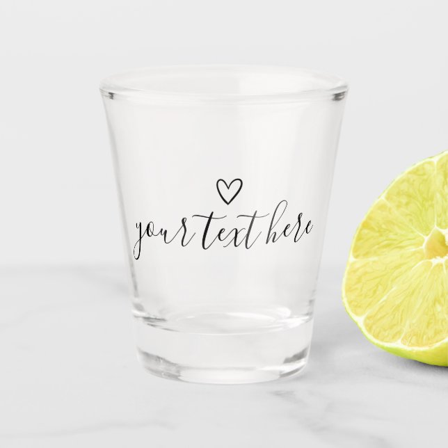 Customizable Script Text Create Your Own Shot Glass (Front)