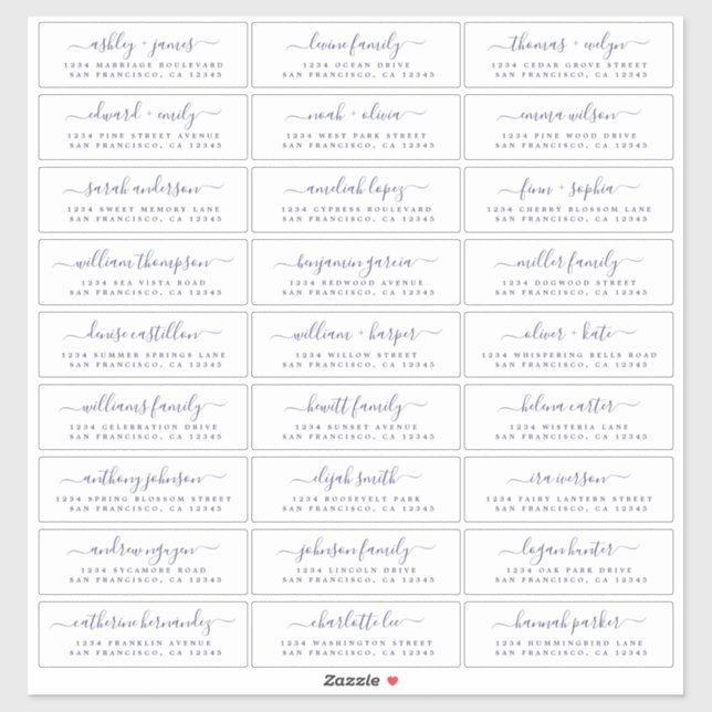 Customizable Script Wedding Guest Address Sticker (Sheet)