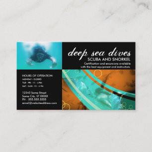 customizable scuba and snorkel business card