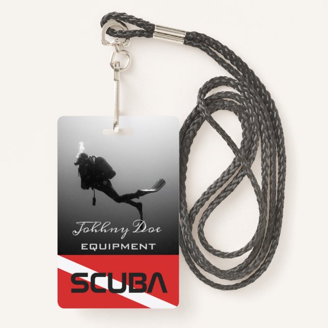 CUSTOMIZABLE SCUBA DIVERS BADGE (Front with Lanyard)