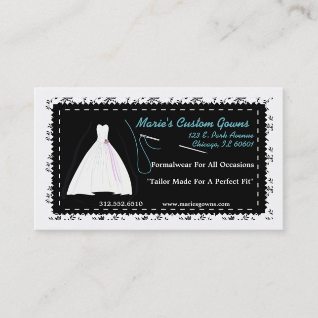 Customizable Seamstress/Boutique Business Card (Front)