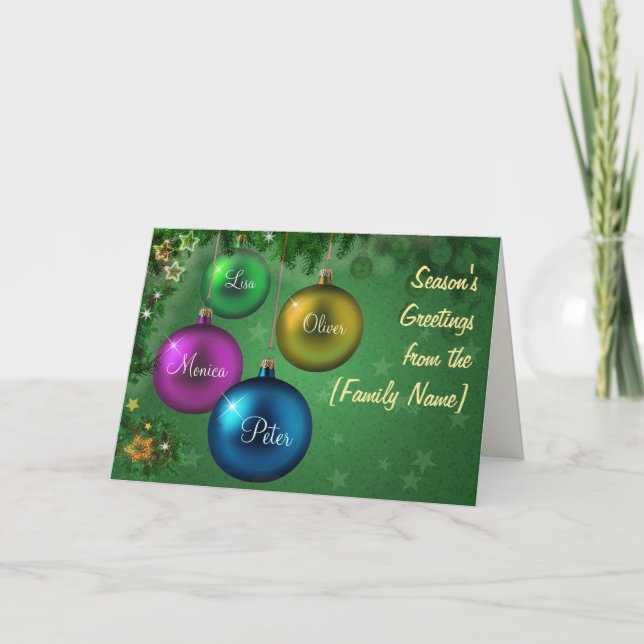 Customizable Season's Greetings Holiday Card (Front)