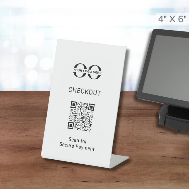 Customizable Secure Payment QR Code Tabletop Sign (Creator Uploaded)