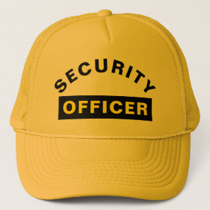 Customizable SECURITY OFFICER Text StatementYellow Trucker Hat