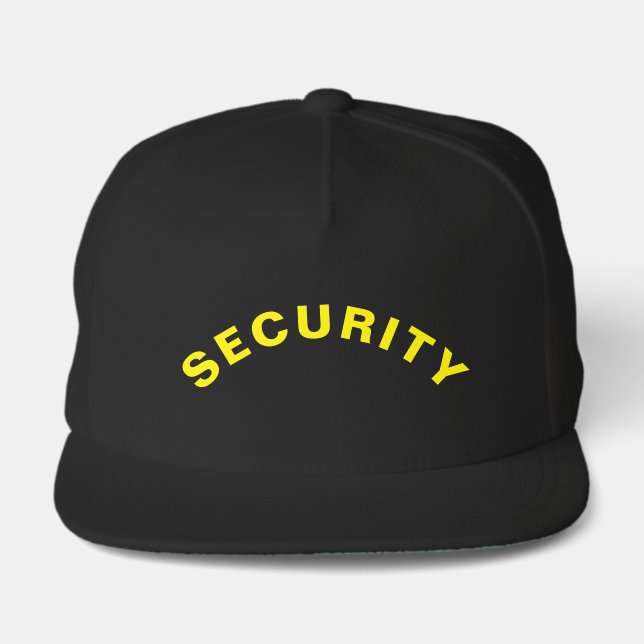 Customizable SECURITY Text Statement Black Snap Back Hat (Front)