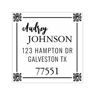 Customizable Self Inking 1.5"x1.5" Stamp Template