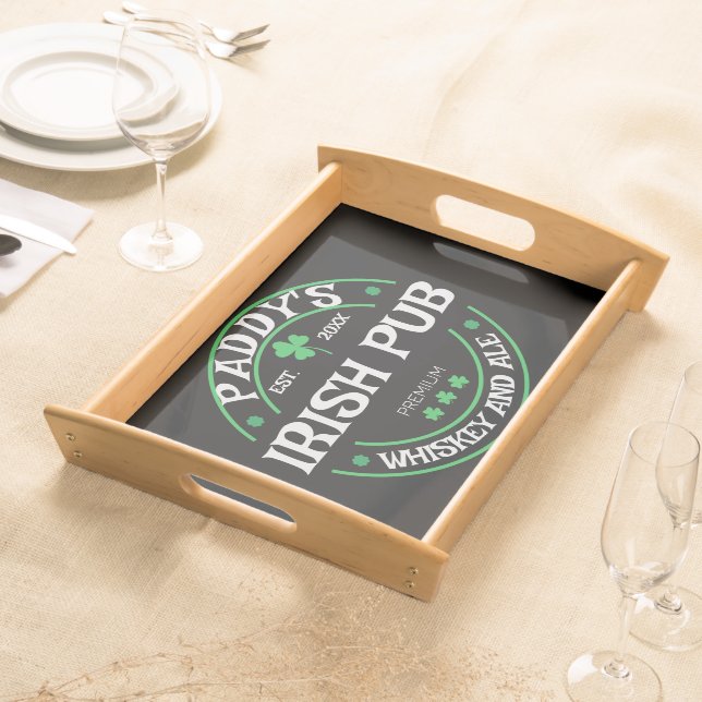 Customizable Serving Tray - Irish Pub or Home Pub  (Front)