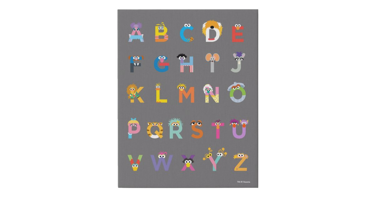 Customizable Sesame Street Alphabet Faux Canvas Print | Zazzle