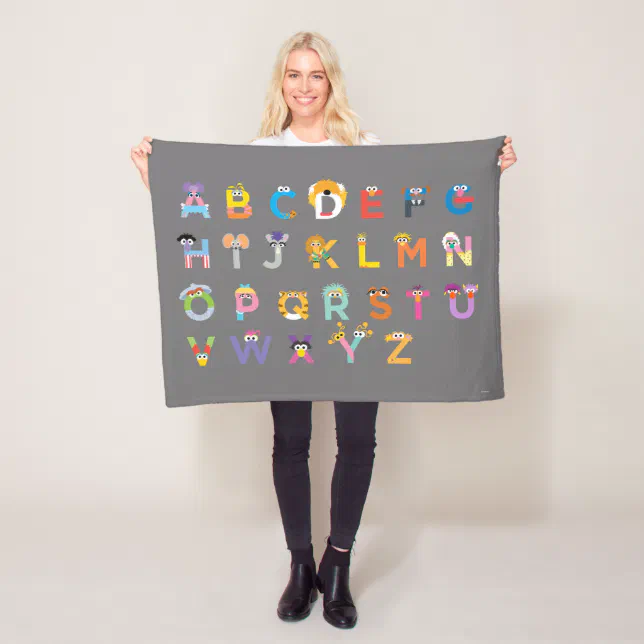 Customizable Sesame Street Alphabet Fleece Blanket | Zazzle