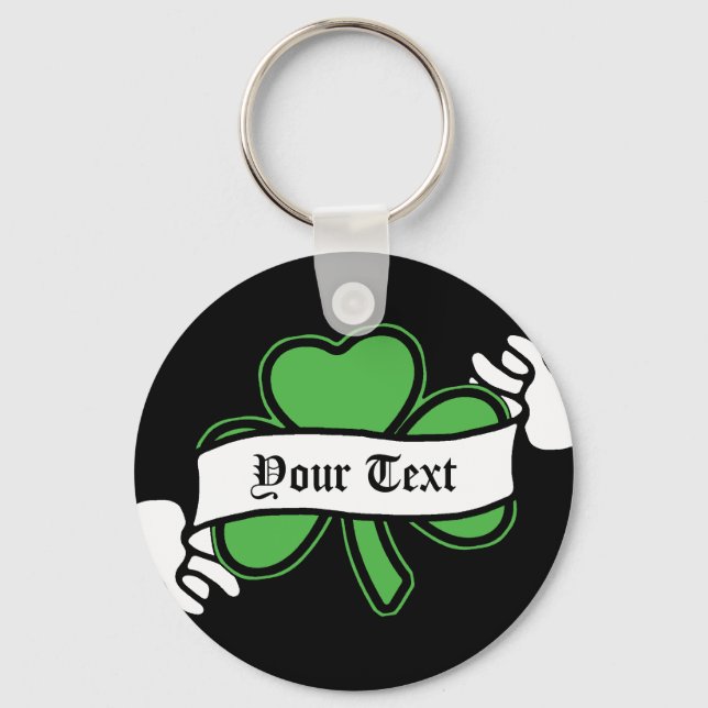 Customizable Shamrock St. Patrick's Day Keychain (Front)