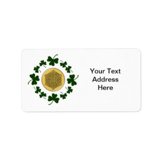 CUSTOMIZABLE! Shamrocks - Gold Irish Celtic Label