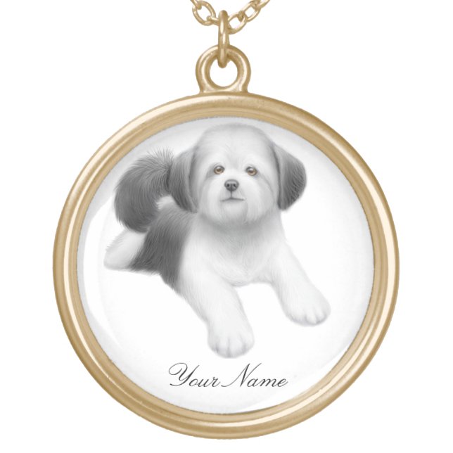 Customizable Shih Tzu Dog Necklace (Front)