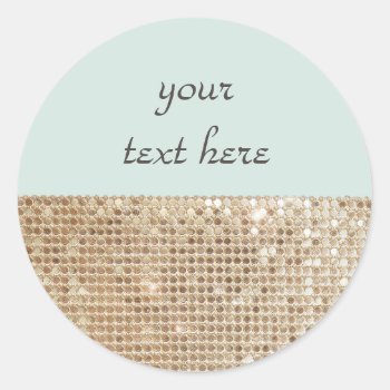 Customizable Shimmering Gold Sequins Sticker by pixiestick at Zazzle