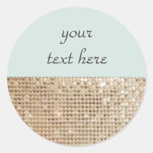 Customizable Shimmering Gold Sequins Sticker