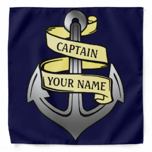 Customizable Ship Captain Your Name Anchor Bandana