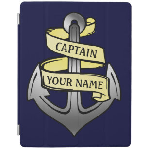 Customizable Ship Captain Your Name Anchor iPad Smart Cover