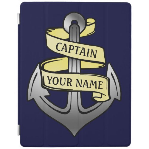 Customizable Ship Captain Your Name Anchor iPad Smart Cover