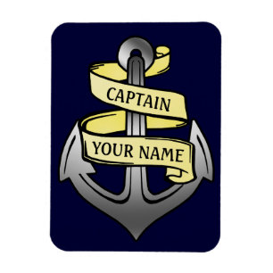 Customizable Ship Captain Your Name Anchor Magnet