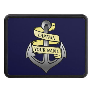 Customizable Ship Captain Your Name Anchor Tow Hitch Cover