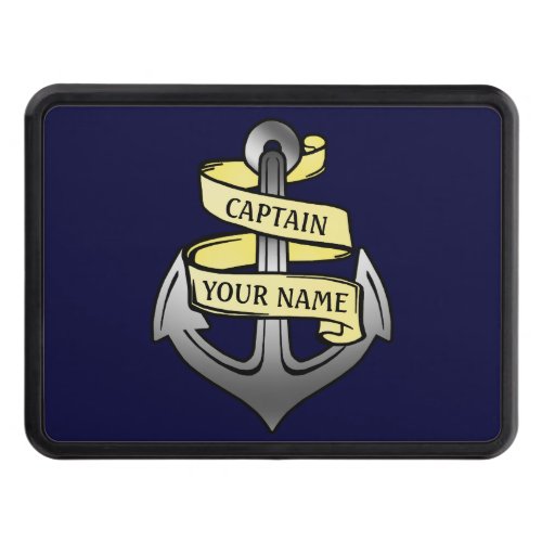 Customizable Ship Captain Your Name Anchor Tow Hitch Cover