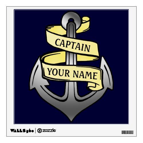 Customizable Ship Captain Your Name Anchor Wall Decal