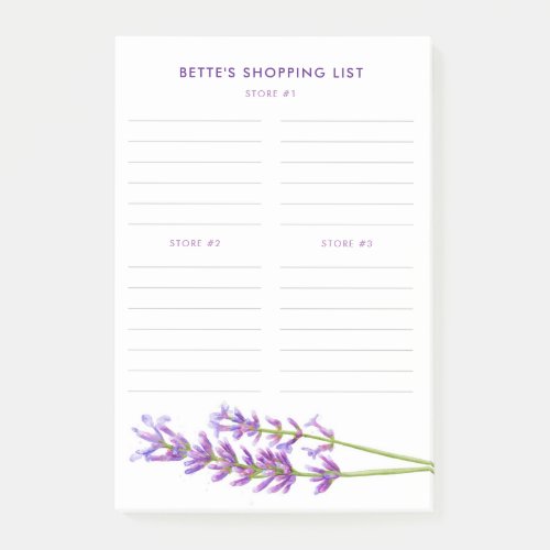 Customizable Shopping List for Multiple Stores  Post_it Notes
