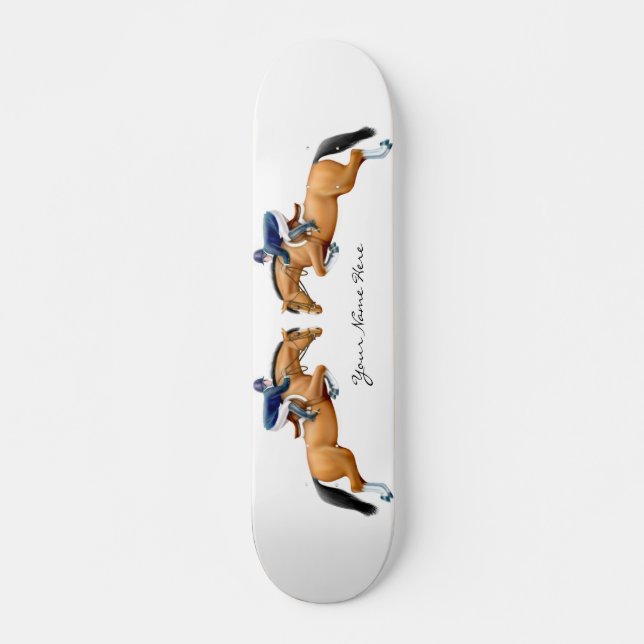 Customizable Show Jumper Horses Skateboard Deck (Front)